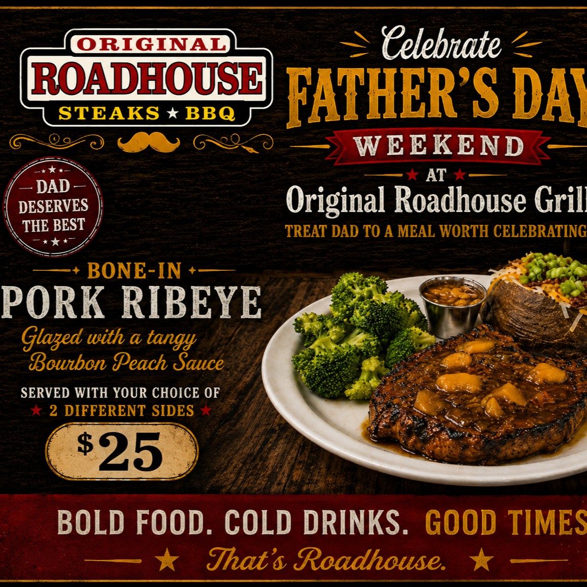 Father's Day Bone in Pork Ribeye.