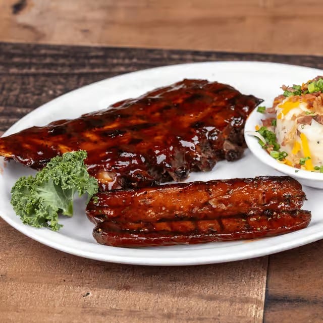 Baby Back Ribs & Roadhouse Sausage.
